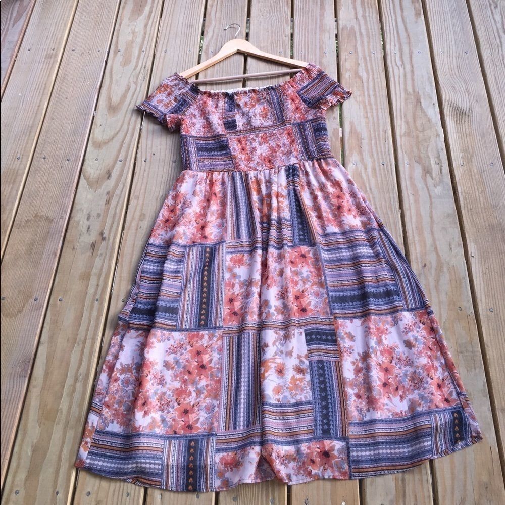 Bohemian bandeau summer midi dress